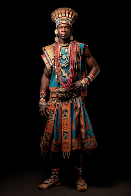 full body photo of african man