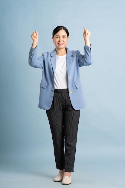 full body photo of a middleaged businesswoman