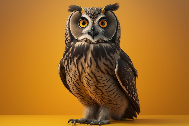 Full body picture of a stunningly softcoated owl ai generated