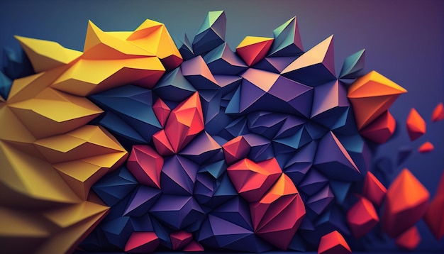 Full Color Generative AI Abstract Geometric Backgrounds