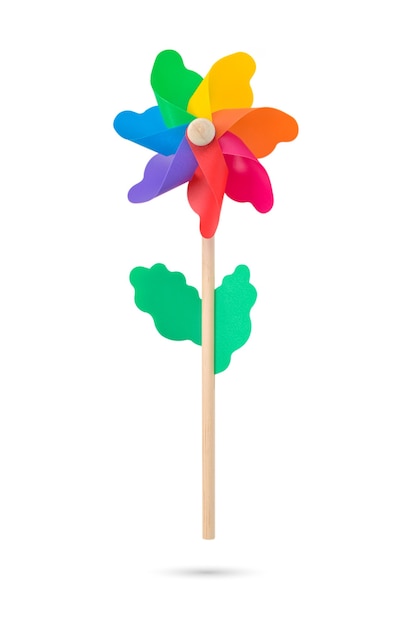 Full color windmill toy on isolated white background