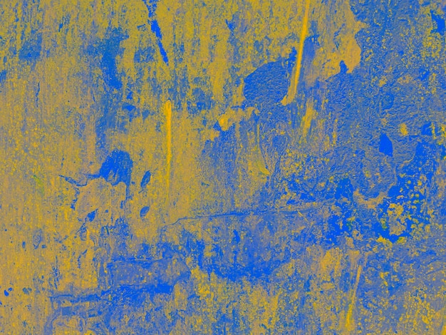 Full frame of an old wall peeling and cracked brown and blue stock photo