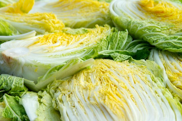 Full frame shot of cabbages for sale in market