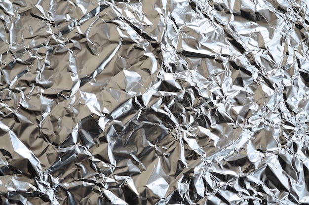 Full frame shot of crumpled foil