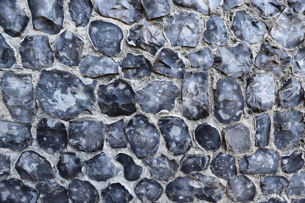 Full frame shot of flint stone wall