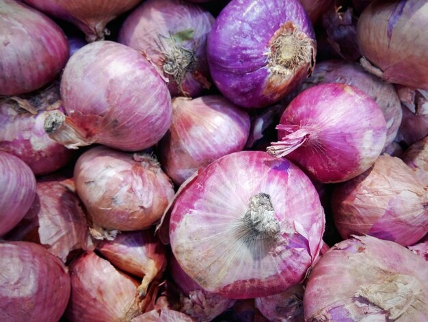 Full frame shot of onions for sale at market stall