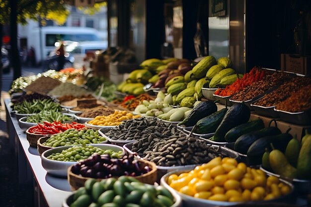 Full frame shot of various food for sale at market stall