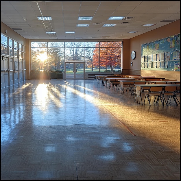 Photo full frame studio shot empty classroom front view collage style canon eos r5 rf 2470mm f28l is