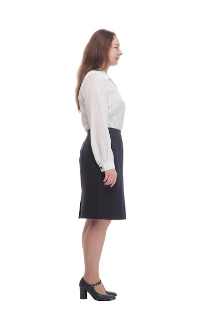 In full growth. Executive business woman. isolated on a white background.