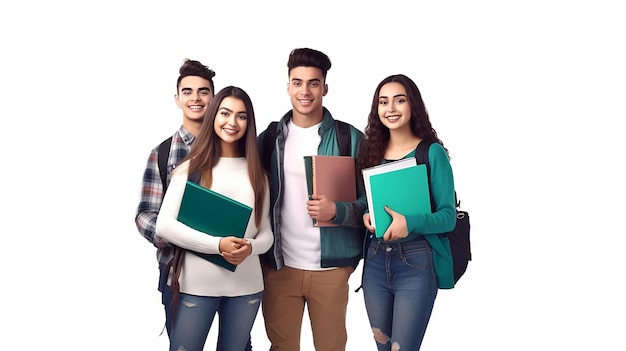 Full length of happy college students walking together on campus