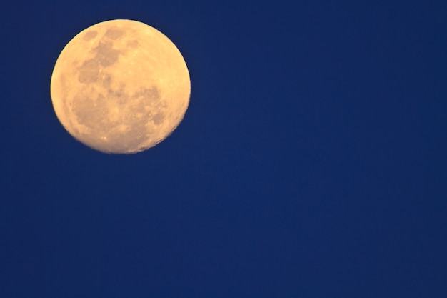 full moon in dark sky 