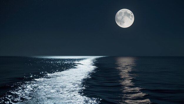 Photo a full moon is reflected on the water