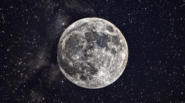 Photo a full moon is shown with a space background