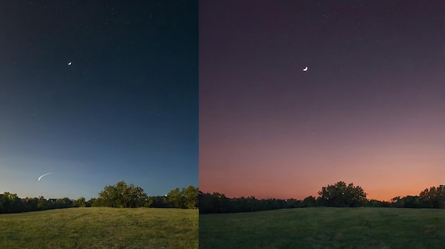 Photo a full moon is visible in the night sky