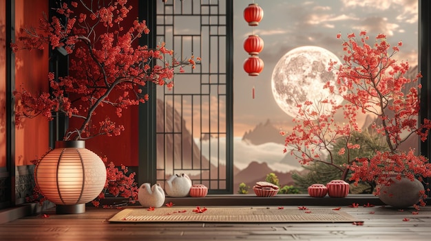 Full Moon Serenity in Chinese Interior