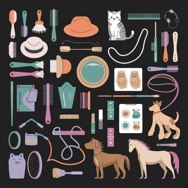 Photo full page of pet items