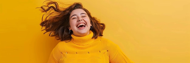 Full Photo of a PlusSize Woman Laughing and Dancing