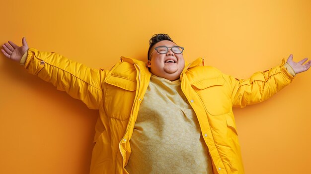 Full Photo of a Superb PlusSize Young Boy Laughing Joyfully