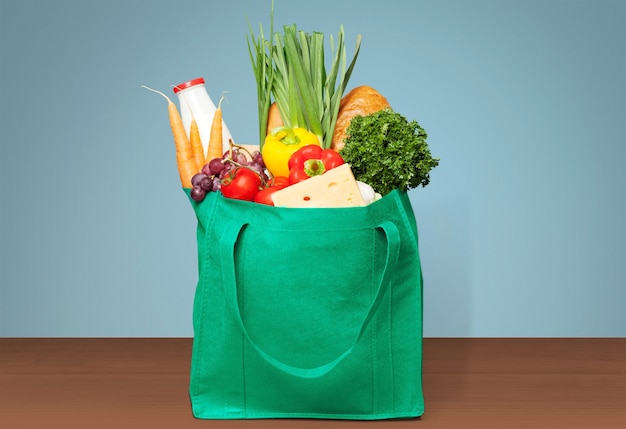 Full shopping  bag, isolated over  background