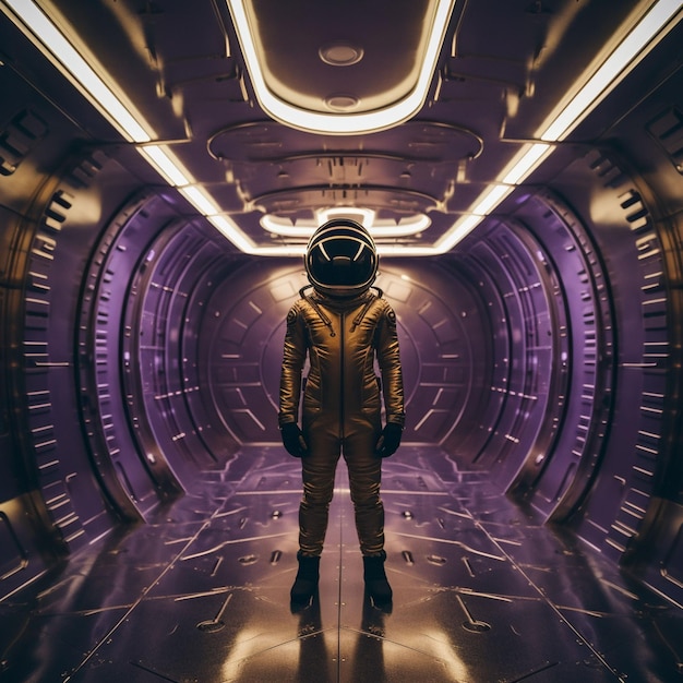 Photo full shot astronaut wearing spacesuit