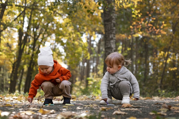 Full shot kids playing outdoors