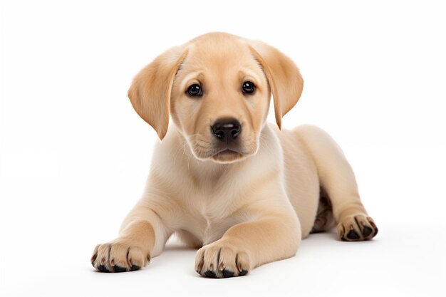 Full size portrait of Labrador Retriever dog Isolated on white background