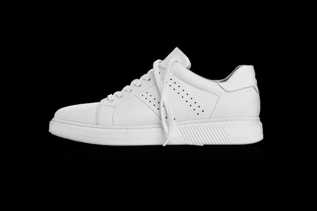 Full White Sneakers isolated on black background