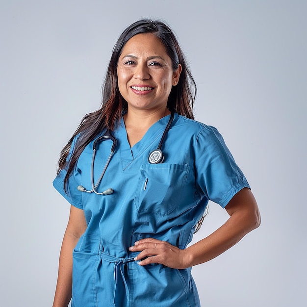 FullBody Photo of 35YearOld Hispanic Nurse