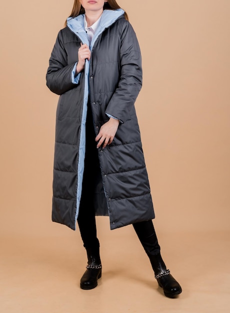 FullLength Gray Coat Vertical photo