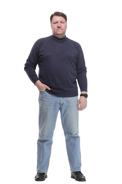 Fulllength Mature man in jeans and a jumper