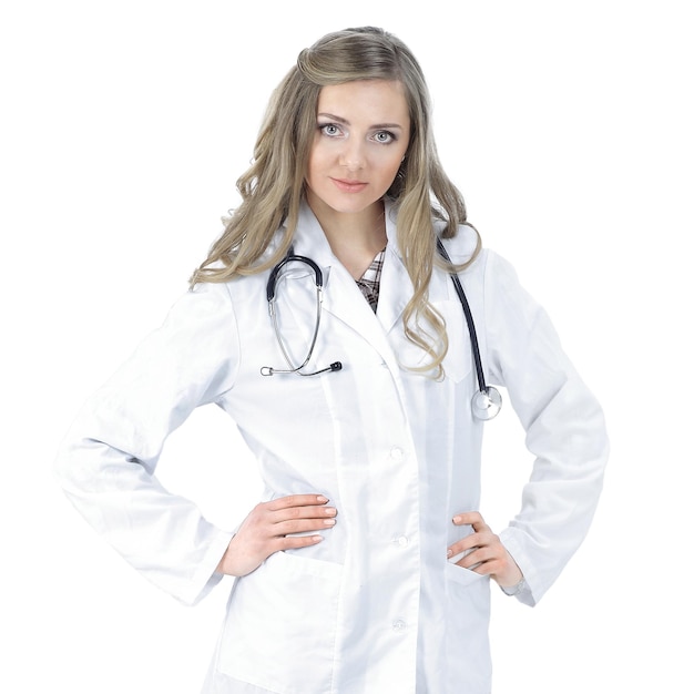 Fulllength portrait of a confident female doctor