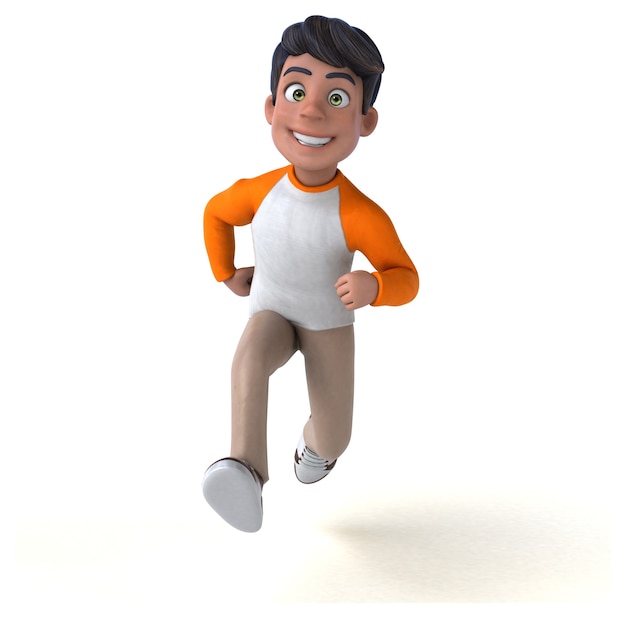 Fun 3D cartoon Asian teenager