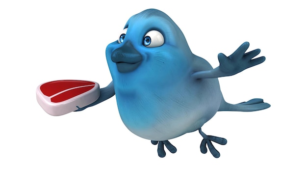 Fun 3D cartoon blue bird