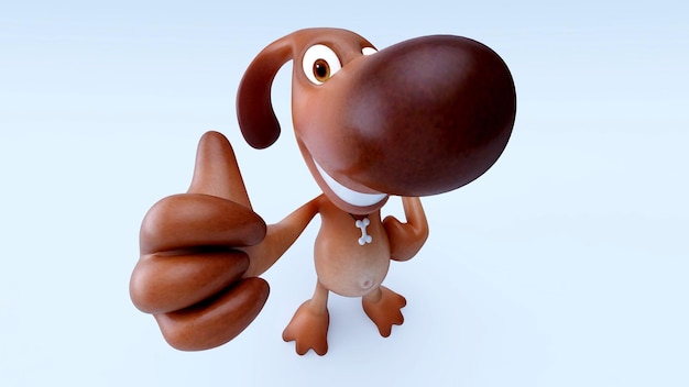 Fun 3D cartoon brown dog