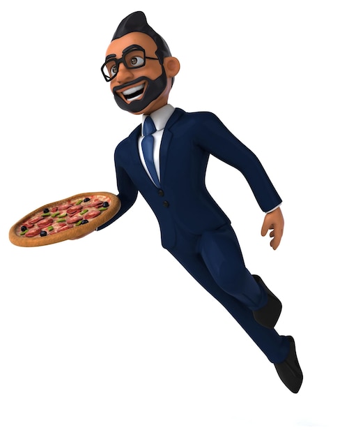 Fun 3D cartoon illustration of an indian businessman