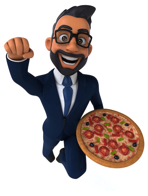 Fun 3D cartoon illustration of an indian businessman