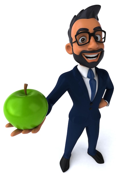 Fun 3D cartoon illustration of an indian businessman