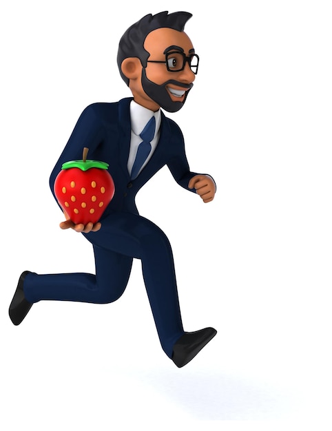 Fun 3D cartoon illustration of an indian businessman