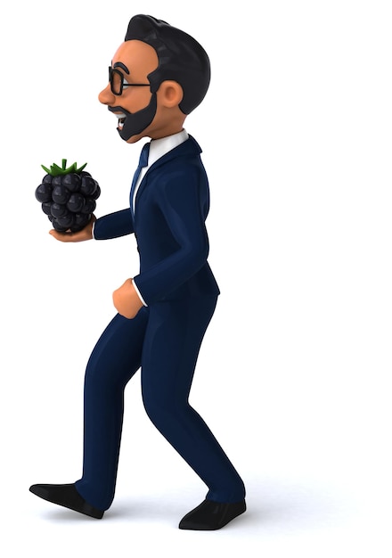 Fun 3D cartoon illustration of an indian businessman