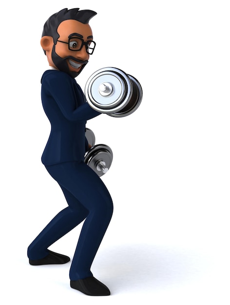 Fun 3D cartoon illustration of an indian businessman