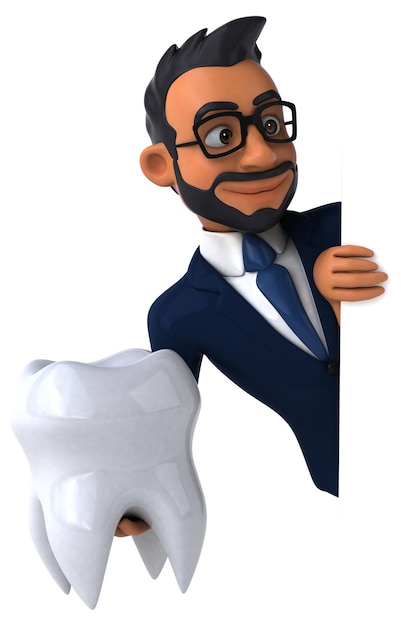 Fun 3D cartoon illustration of an indian businessman