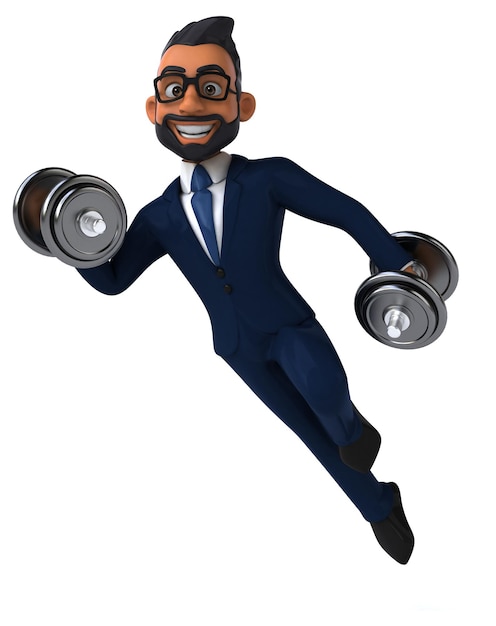 Fun 3D cartoon illustration of an indian businessman