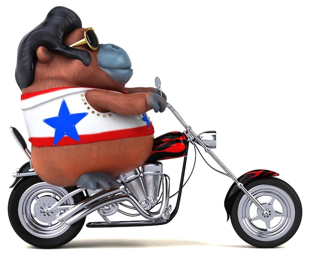 Fun 3D cartoon illustration of a Orang Outan rocker