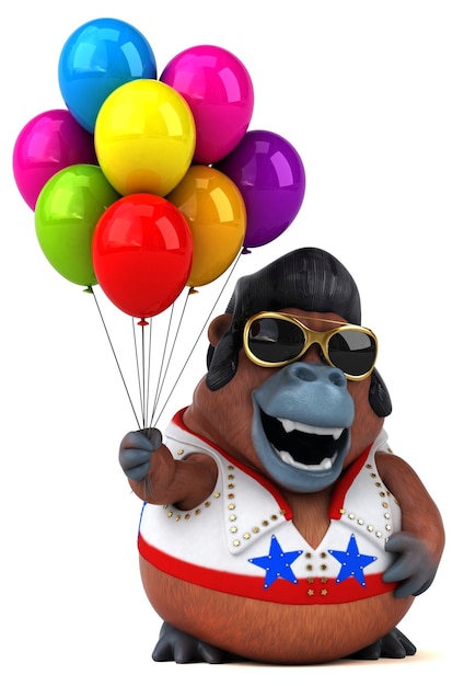 Fun 3D cartoon illustration of a Orang Outan rocker