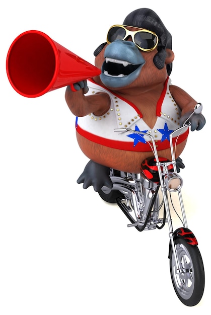 Fun 3D cartoon illustration of a Orang Outan rocker