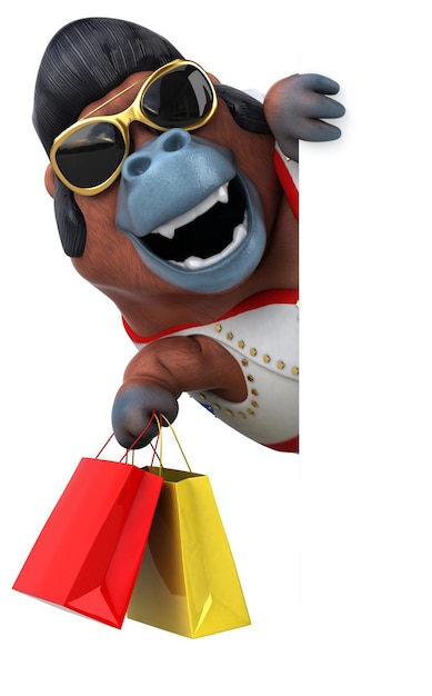 Fun 3D cartoon illustration of a Orang Outan rocker