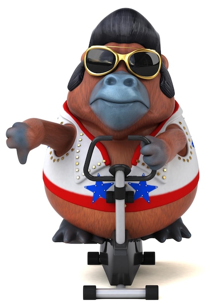 Fun 3D cartoon illustration of a Orang Outan rocker