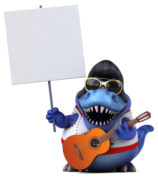 Fun 3D cartoon illustration of a Trex rocker