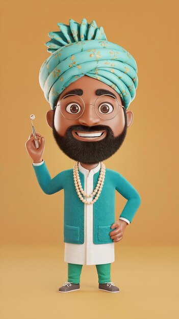 Photo fun 3d cartoon indian dentist