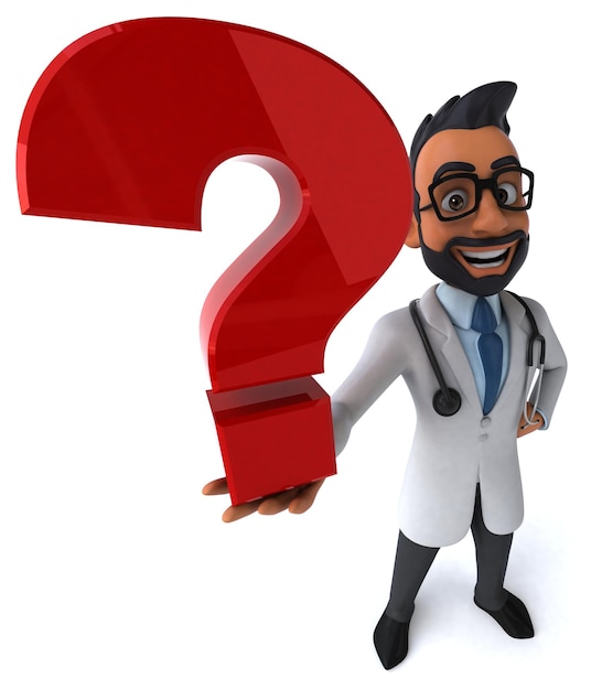 Fun 3D cartoon indian doctor